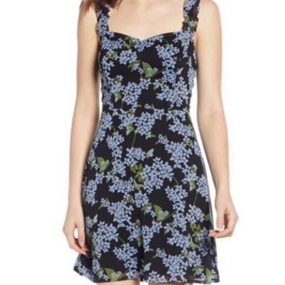 All in Favor Dresses & Skirts - All in Favor Black and Blue Floral Strappy Dress Size M